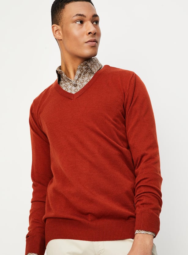 Men Slim Fit Solid Sweater