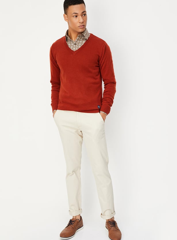 Men Slim Fit Solid Sweater