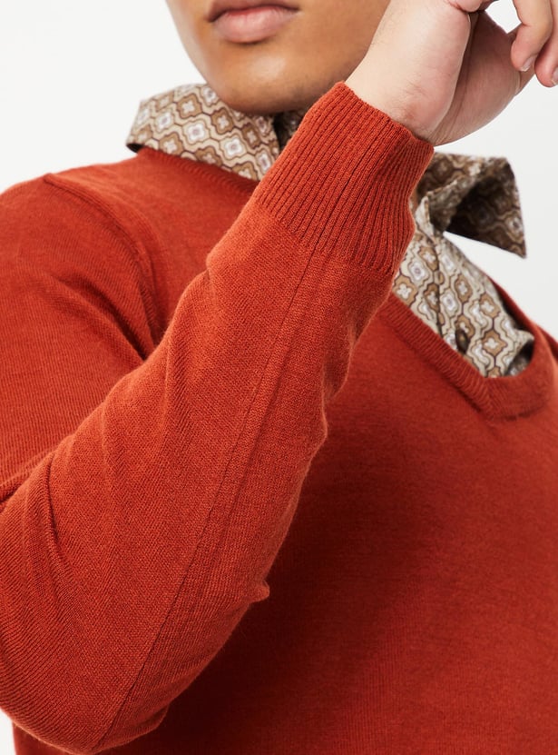 Men Slim Fit Solid Sweater