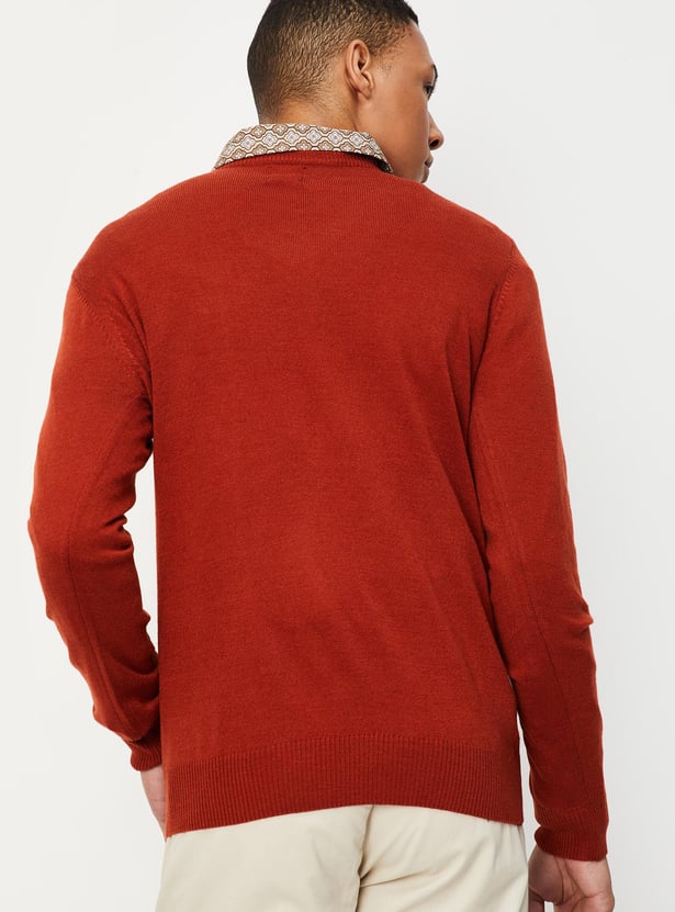 Men Slim Fit Solid Sweater