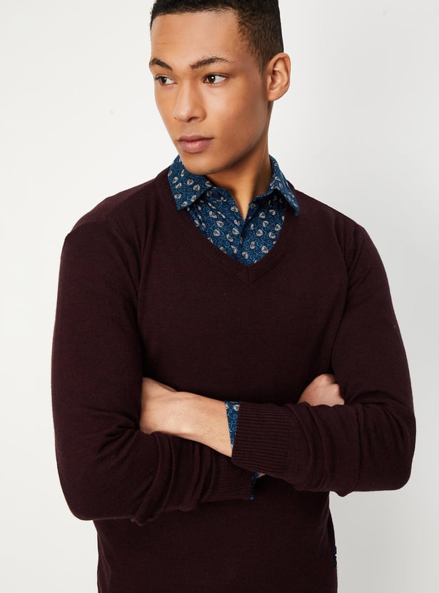 Men Slim Fit Solid Sweater