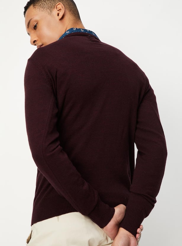 Men Slim Fit Solid Sweater