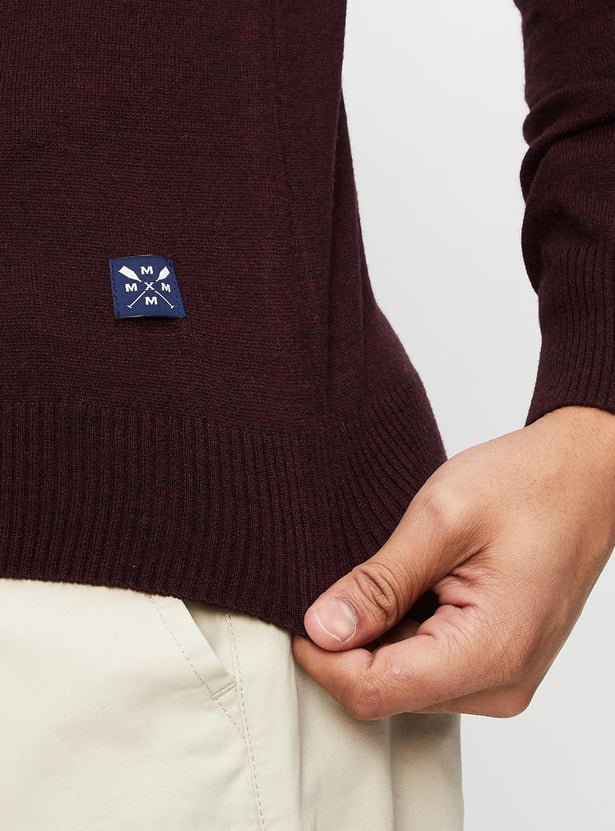 Men Slim Fit Solid Sweater