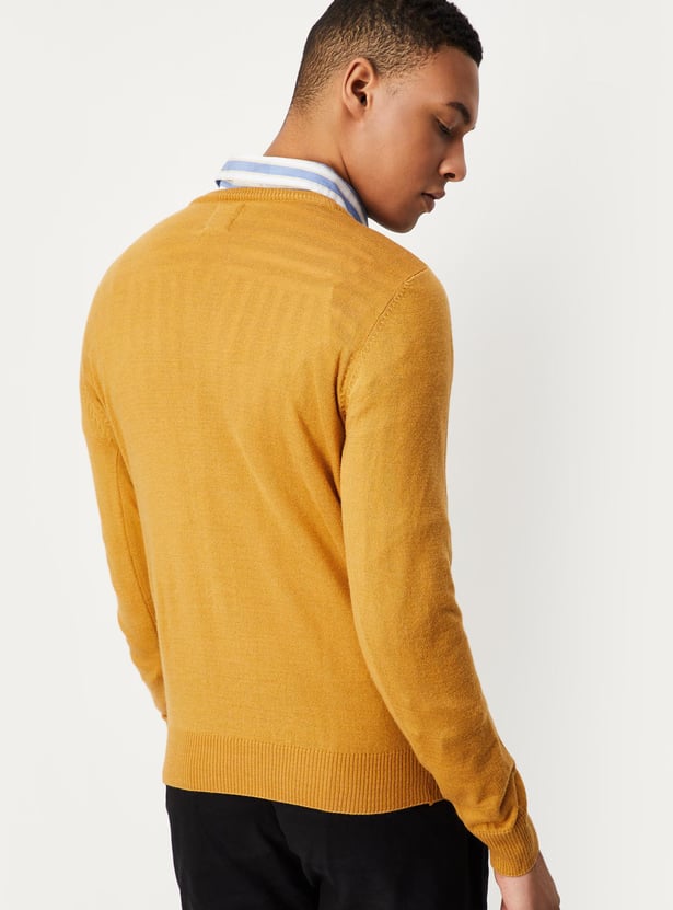 Men Slim Fit Solid Sweater