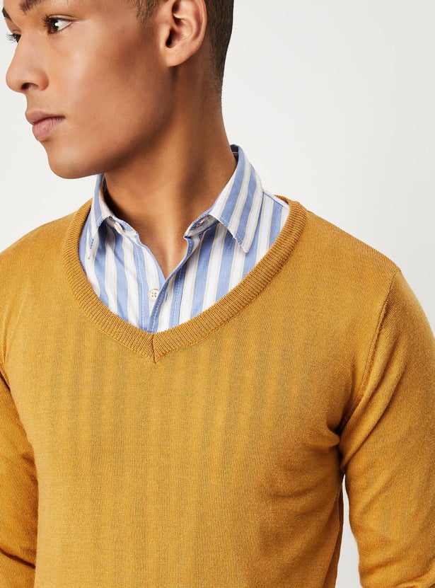 Men Slim Fit Solid Sweater