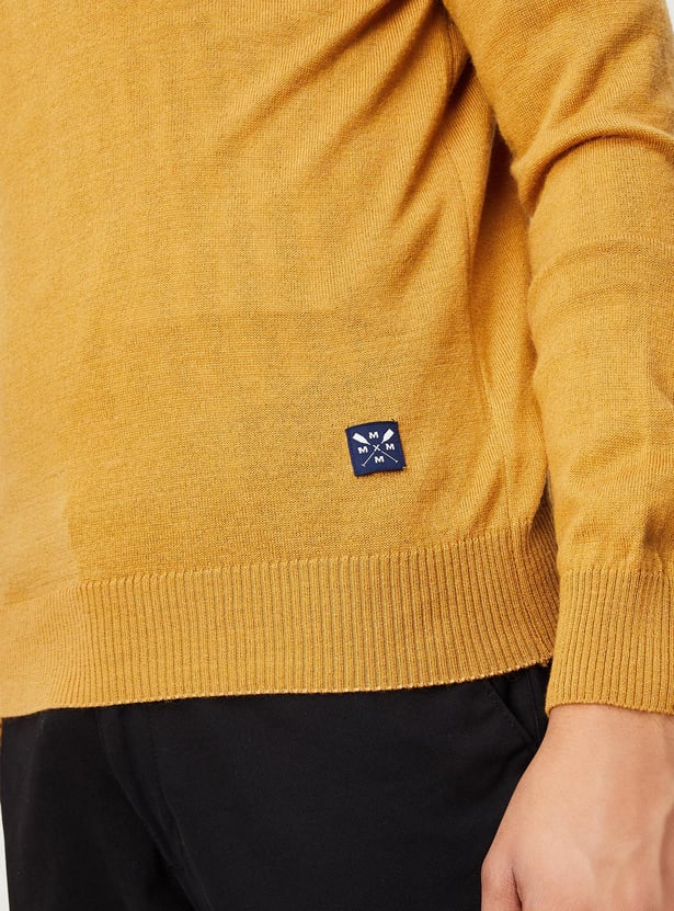 Men Slim Fit Solid Sweater