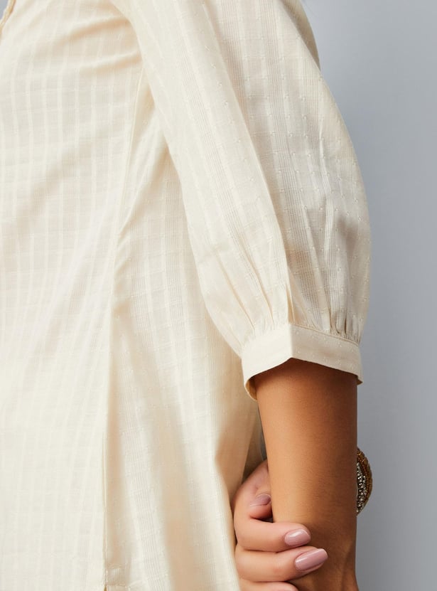 Women Schiffli Straight Kurta