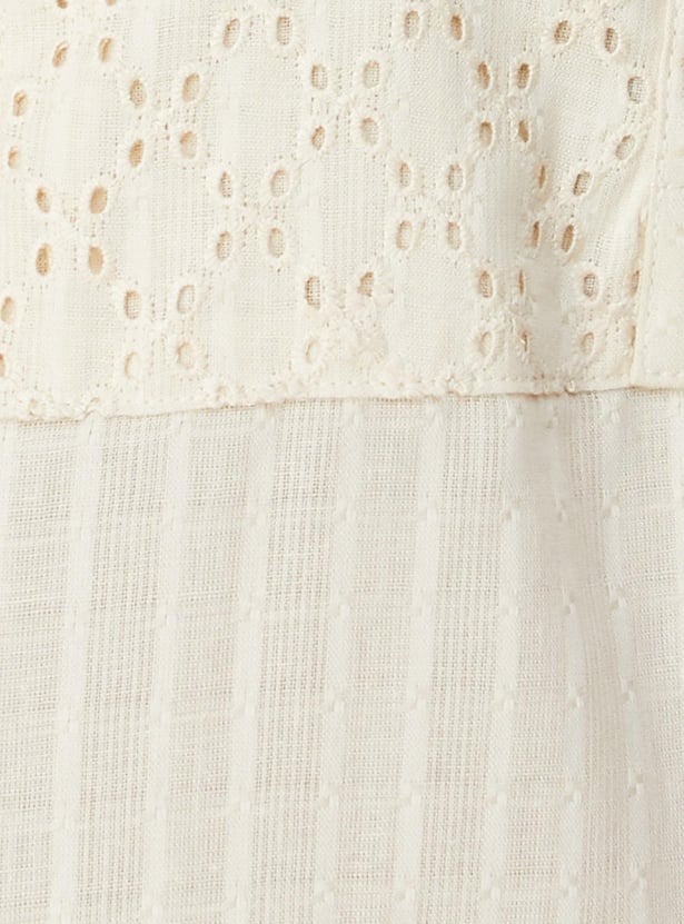 Women Schiffli Straight Kurta