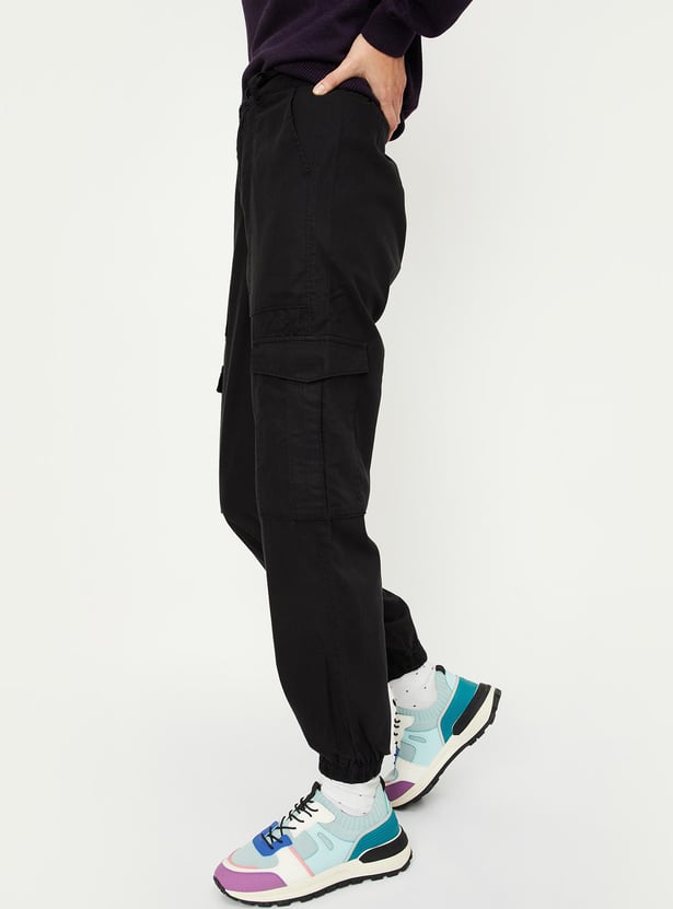 Women Solid Cargo Joggers