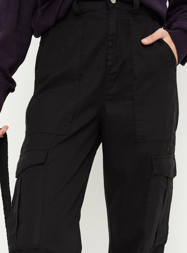 Women Solid Cargo Joggers