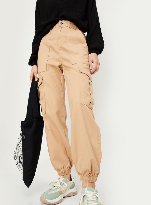 Women Solid Cargo Joggers