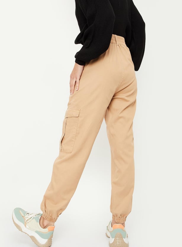 Women Solid Cargo Joggers