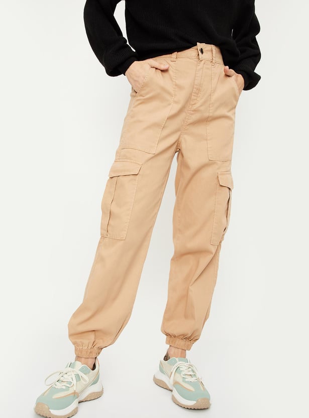 Women Solid Cargo Joggers