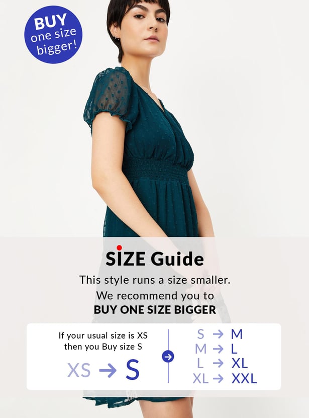 Women Dobby Tiered Dress
