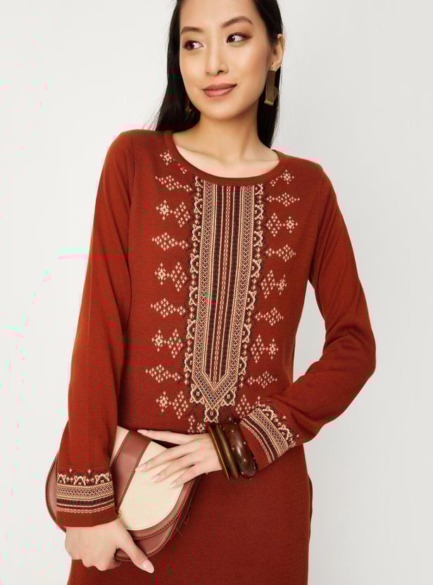 Women Jacquard Winter Kurta