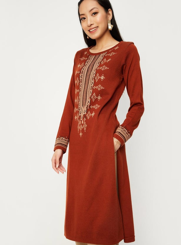 Women Jacquard Winter Kurta