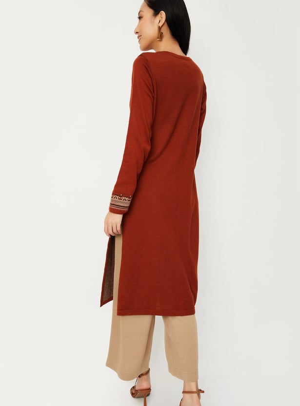 Women Jacquard Winter Kurta