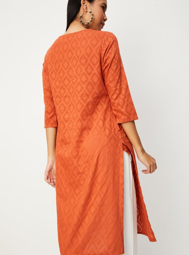Women Embroidered Straight Kurta