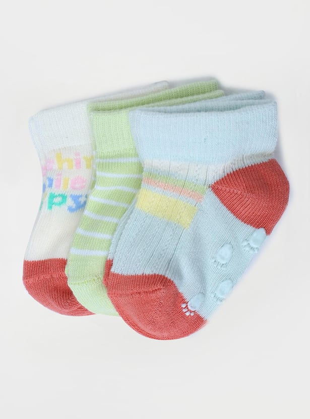 Boys Assorted Ankle-Length Socks - Pack of 3