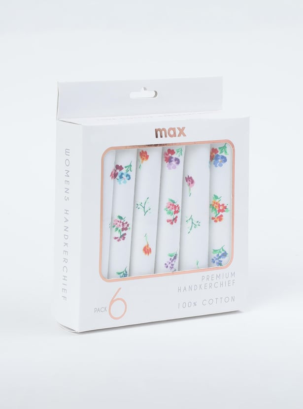 Women Floral Printed Handkerchief - Pack of 6