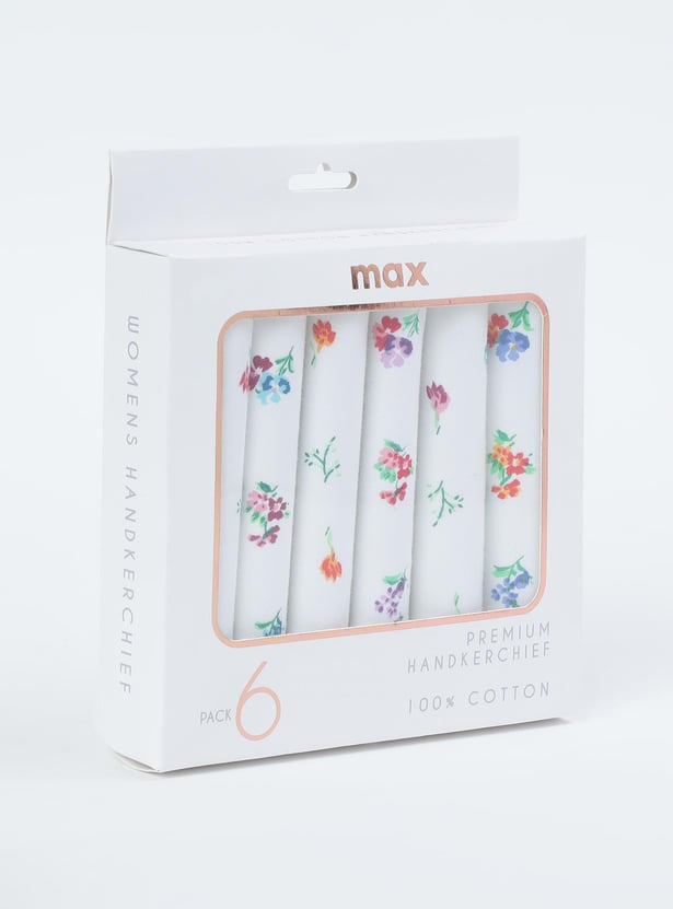 Women Floral Printed Handkerchief - Pack of 6
