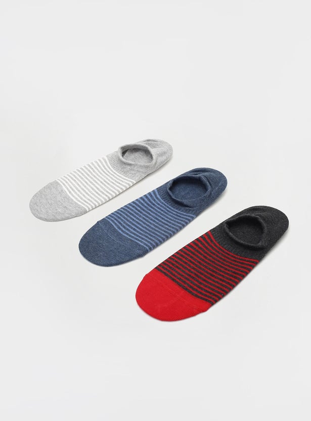 Men Striped No-Show Socks - Pack of 3