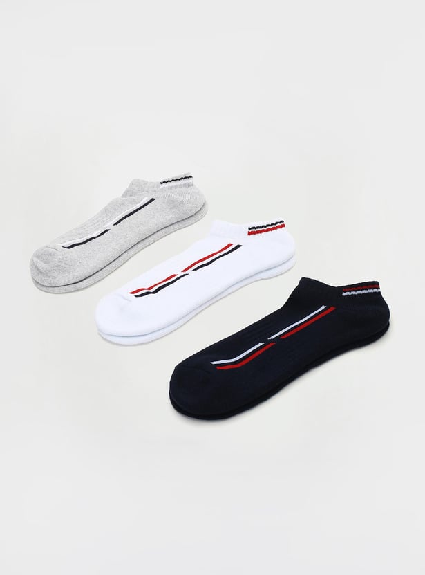 Girls Striped Ankle-Length Socks - Pack of 3