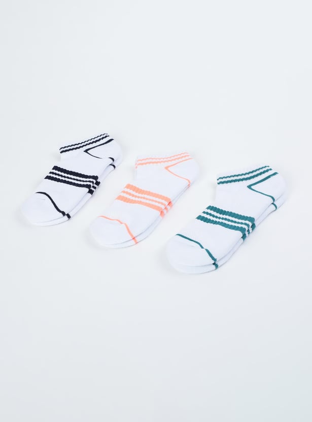 Men Striped Knit Ankle-Length Socks - Pack of 3