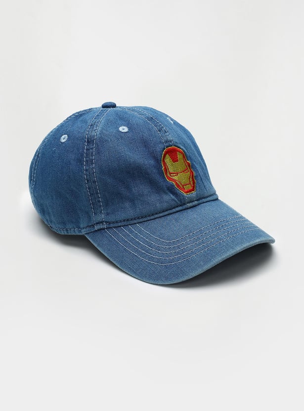 Men Ironman Embroidered Denim Cap
