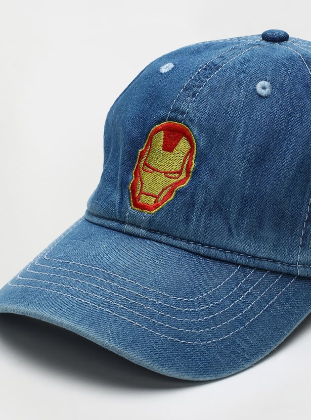 Men Ironman Embroidered Denim Cap