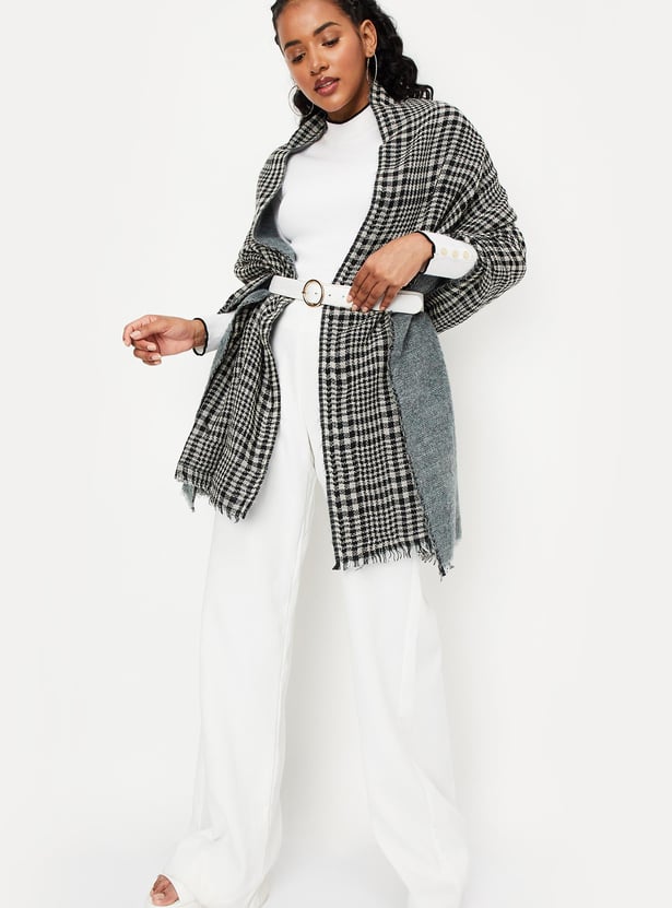 Women Checked Reversible Muffler