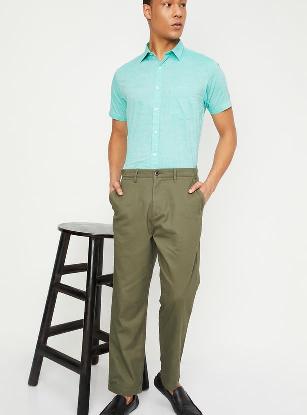 Men Slim Fit Smart Casual Chinos
