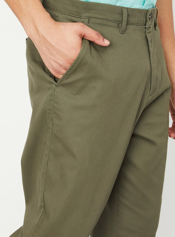 Men Slim Fit Smart Casual Chinos