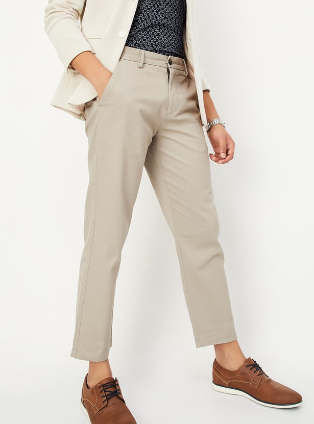 Men Slim Fit Smart Casual Chinos