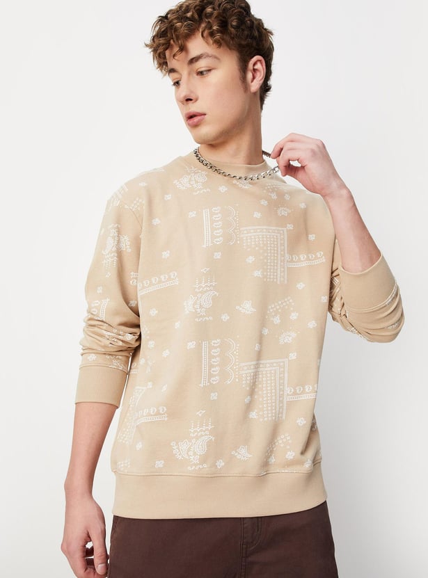 Men Bandana Printed Sweatshirt