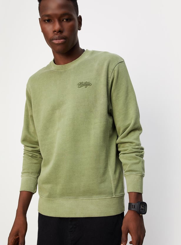 Men Solid Drop Shoulder Sweatshirt