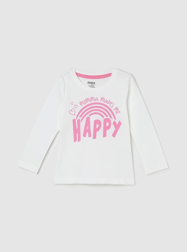 Girls Full Sleeve Graphic T-shirt
