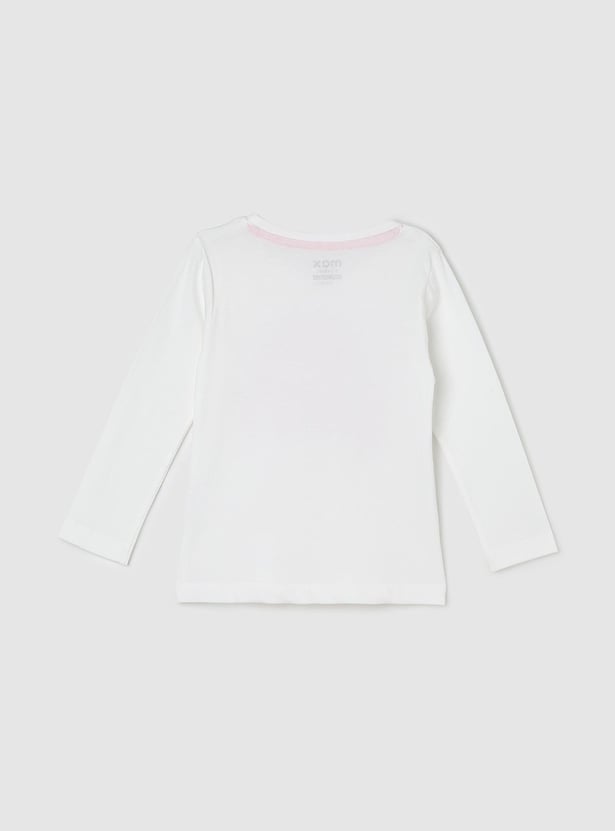 Girls Full Sleeve Graphic T-shirt