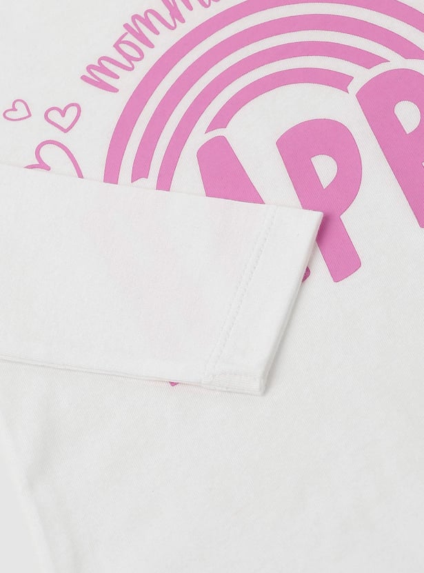 Girls Full Sleeve Graphic T-shirt