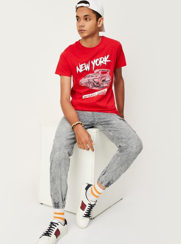 Boys Graphic Printed Cotton T-shirt