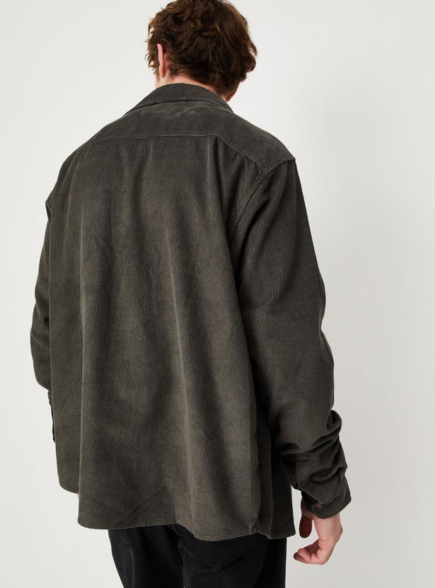 Men Relaxed Fit Corduroy Shirt