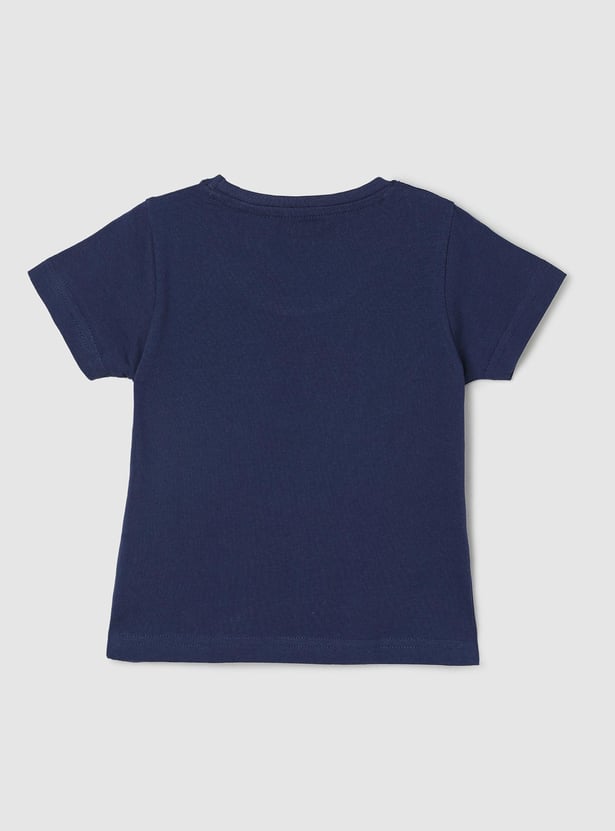 Boys Typographic Printed Pure Cotton T-shirt