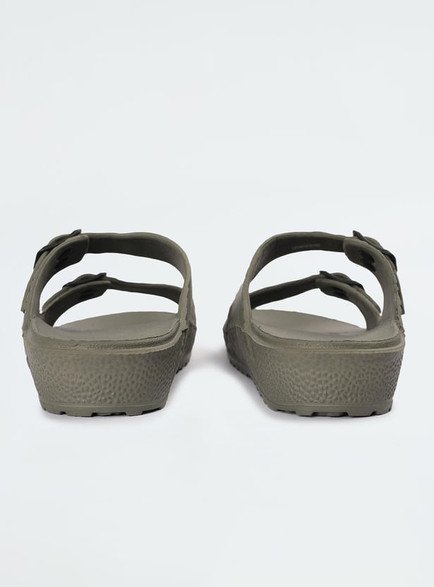 Men Textured Double Strap Sliders