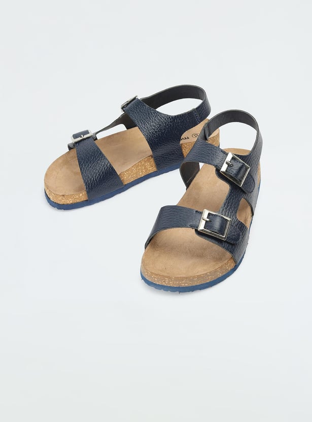 Boys Textured Strappy Open Toe Sandals