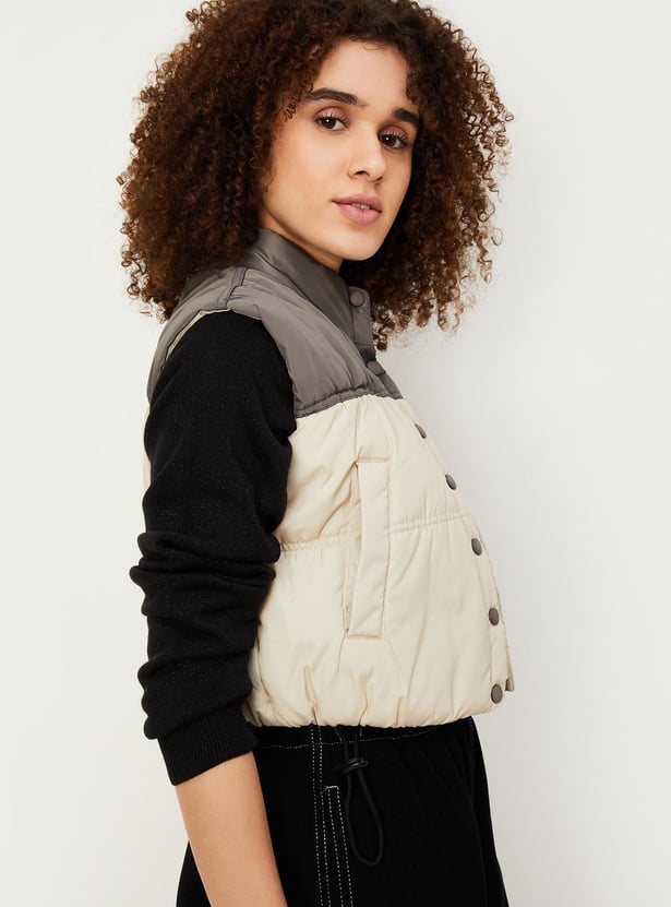 Women Colourblocked Puffer Jacket