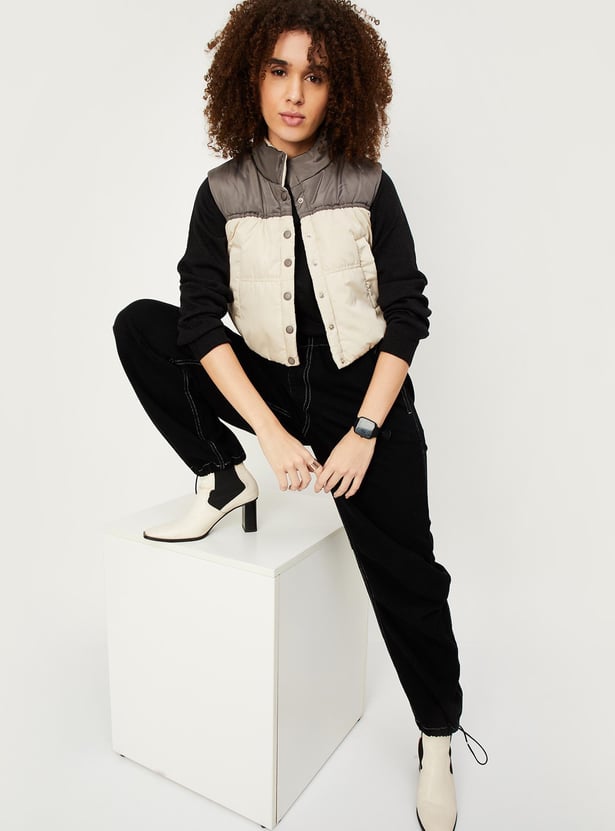 Women Colourblocked Puffer Jacket