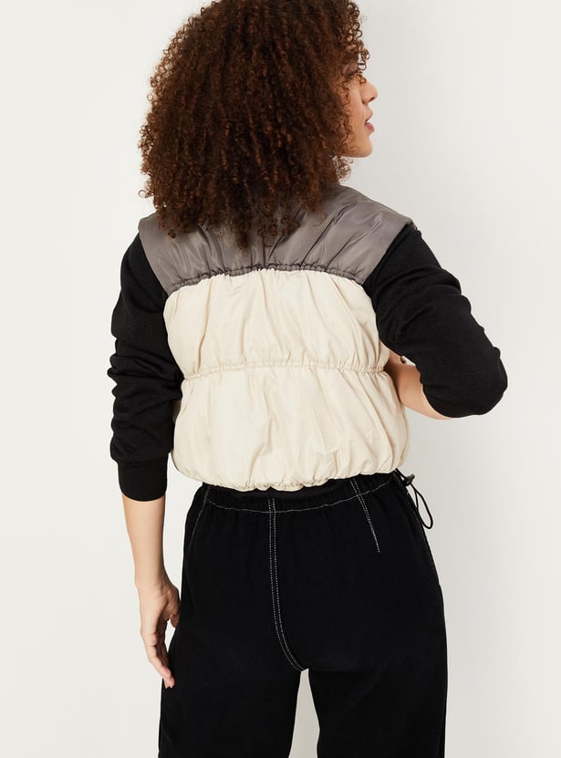 Women Colourblocked Puffer Jacket