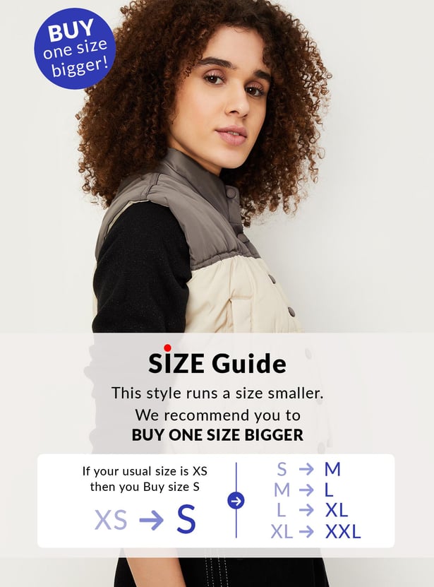 Women Colourblocked Puffer Jacket