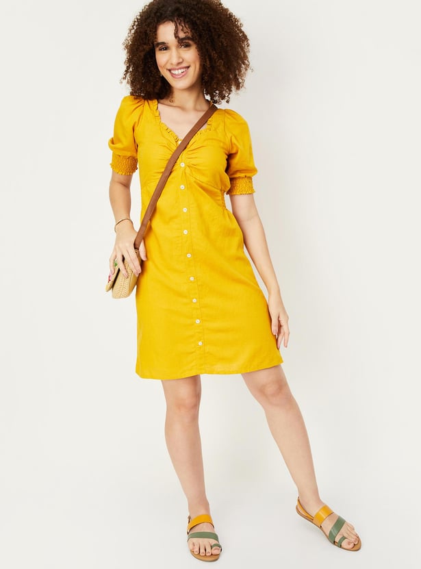 Women Solid Shift Dress