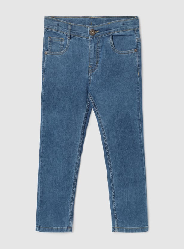 Boys Slim Fit Washed Jeans